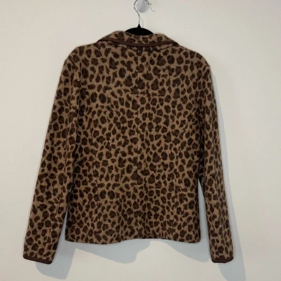 Vintage Talbots Leopard Print Wool Blazer Jacket Women’s Medium - Picture 2 of 9